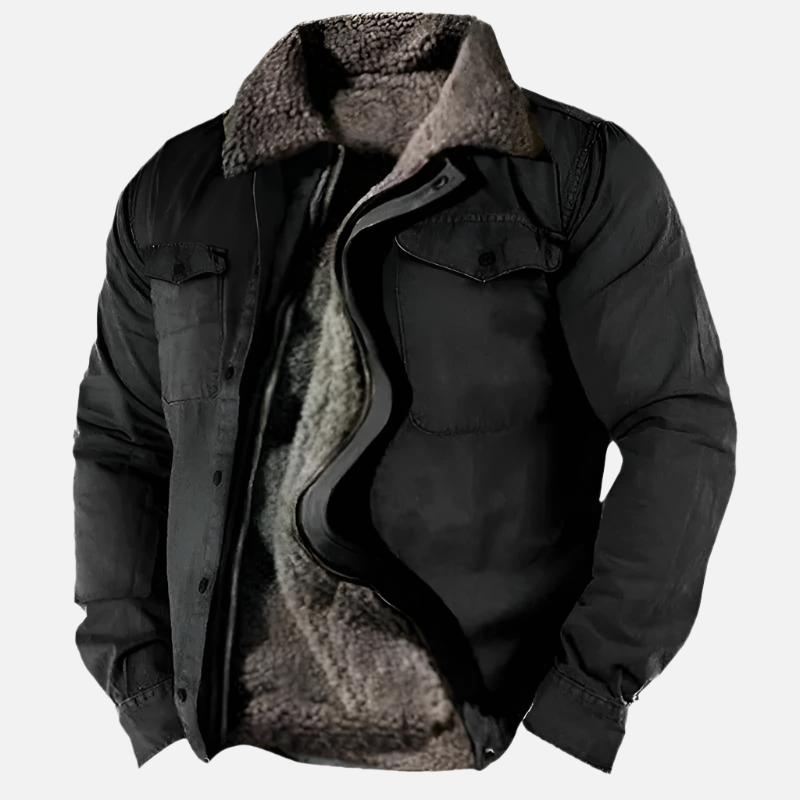 Herren warme Sherpa-gefütterte Jacke | schwere Winter-Fleece-gefütterte Oberbekleidung