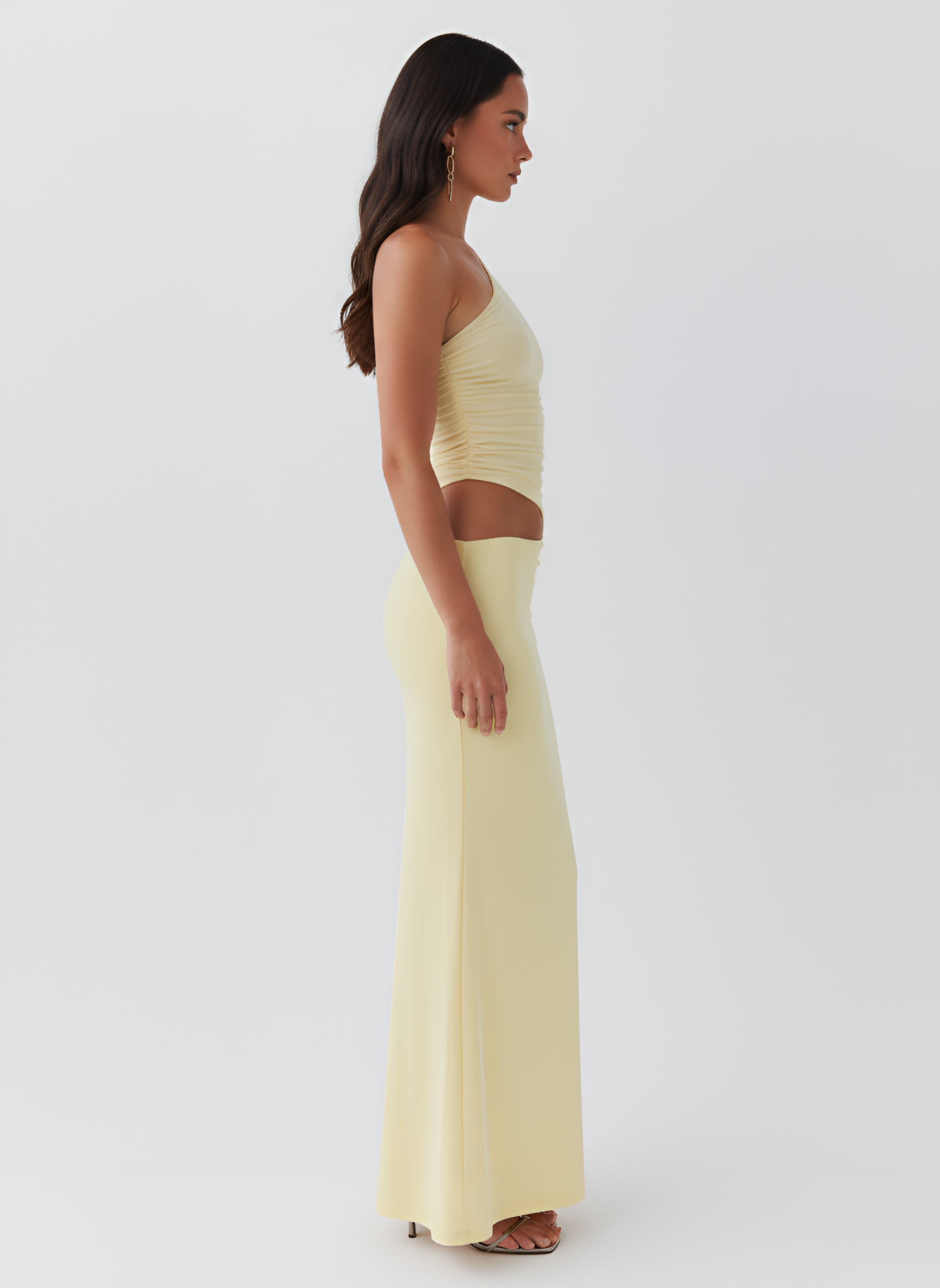 Women’s One Shoulder Cut Out Maxi Dress Bodycon Fit Evening Occasion Wear