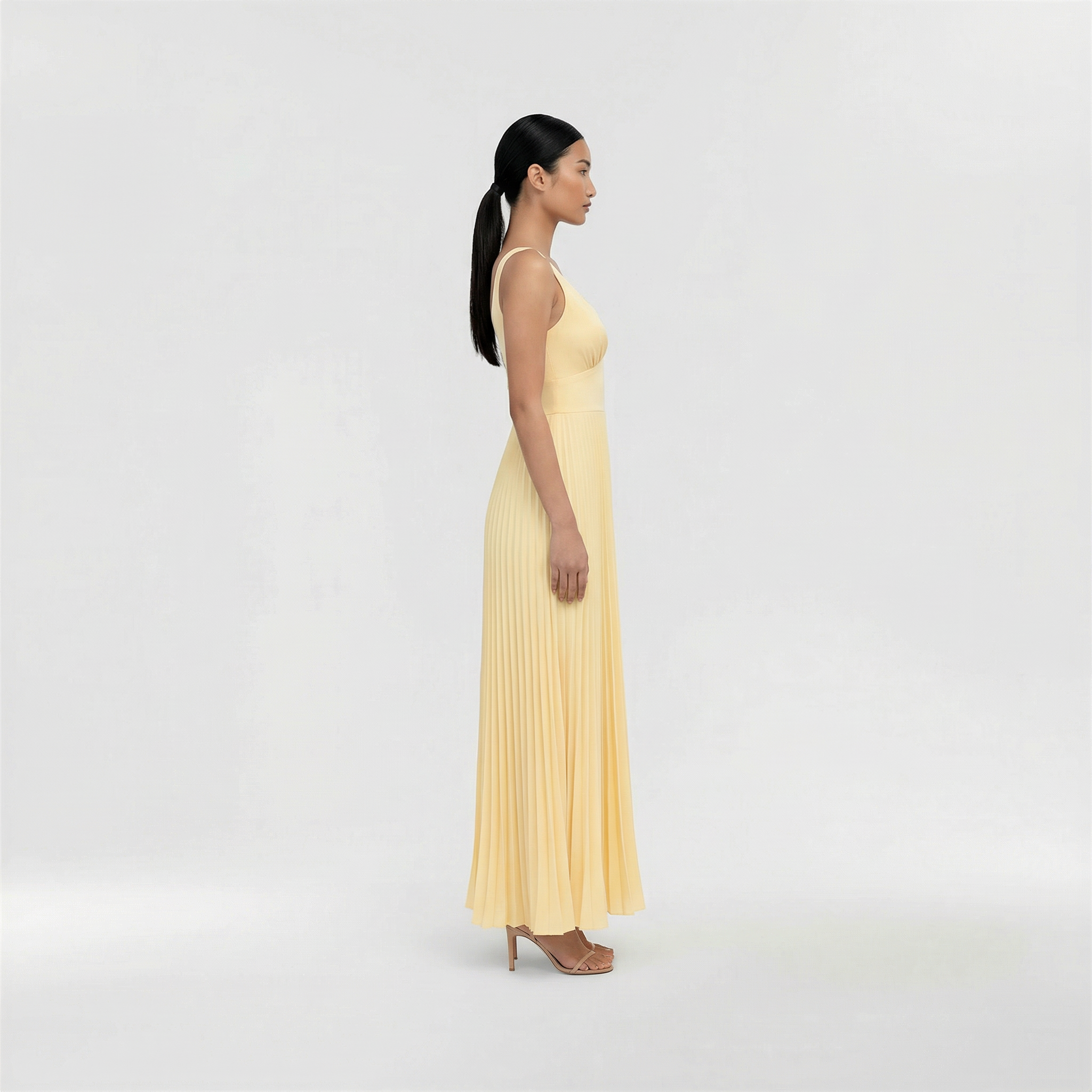 Γυναικείο Αμάνικο Μακρύ Φόρεμα με V-Λαιμόκοψη Ελαφρύ Καλοκαιρινό Ρούχο