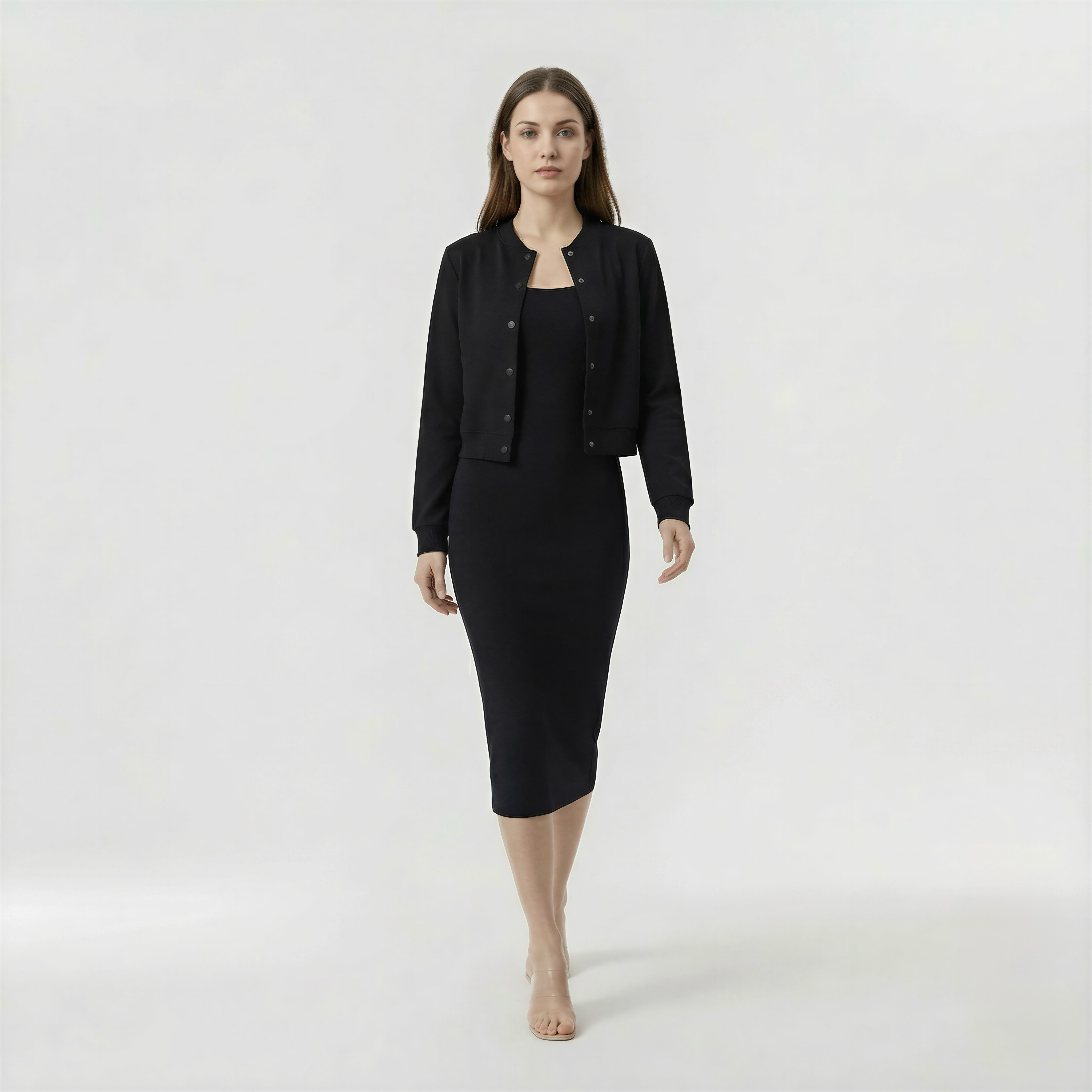 Σετ Γυναικείο Φόρεμα Δύο Τεμαχίων και Σακάκι Κομψή Midi Εμφάνιση