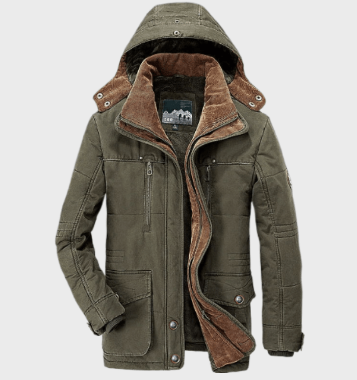 Herren dicker Winterparka | Kapuzenwarme Jacke
