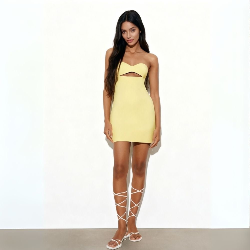 Alliana | Γυναικείο Μίνι Φόρεμα Χωρίς Τιράντες Εφαρμοστό Καλοκαιρινό Φόρεμα για Πάρτι