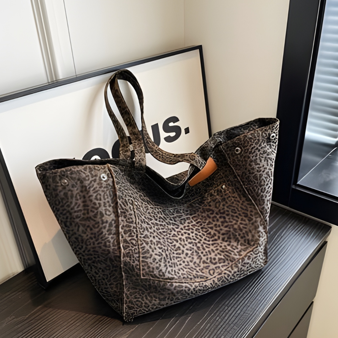 Amaia | Women's Large Leopard Print Shopper Tote Bag with Double Handles
