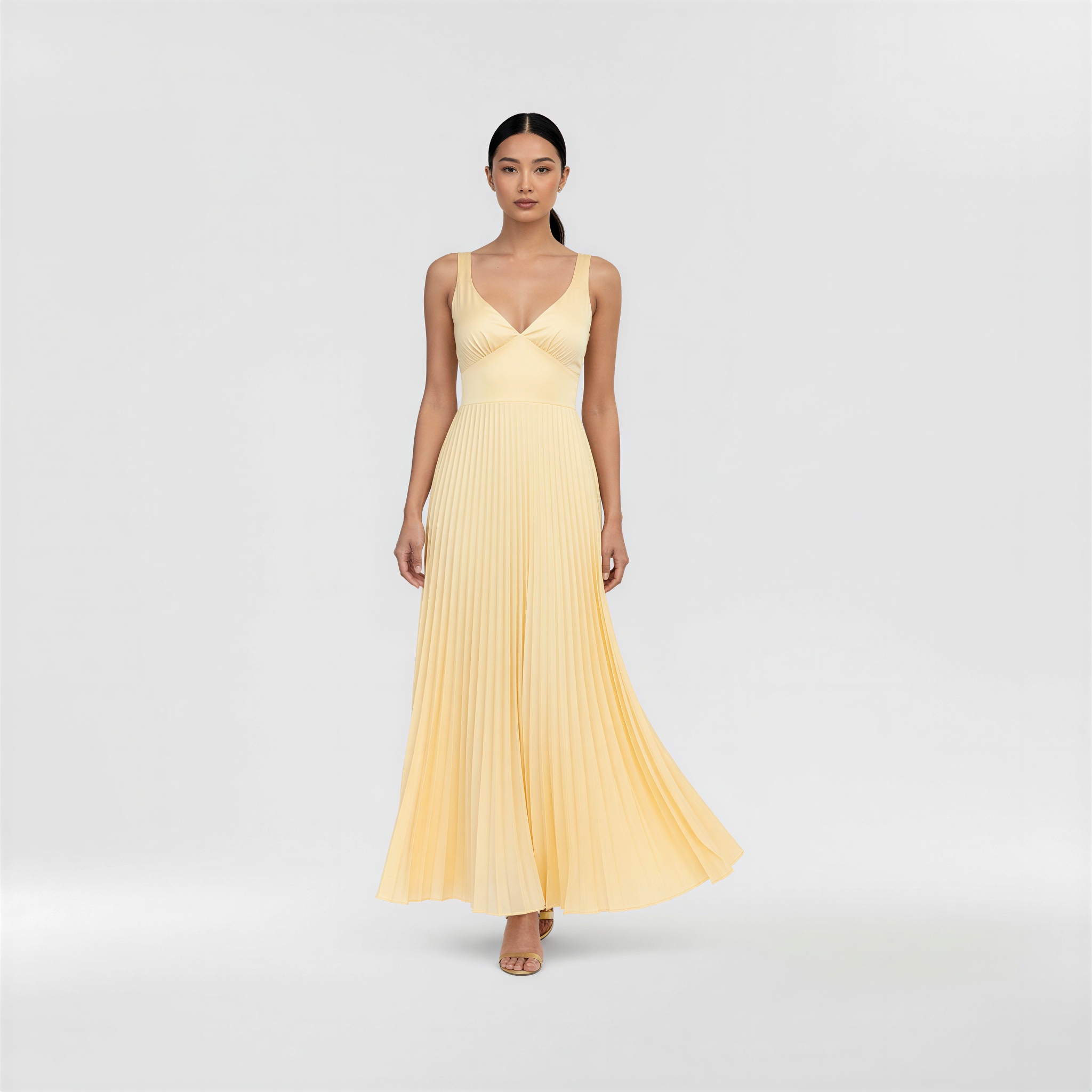 Γυναικείο Αμάνικο Μακρύ Φόρεμα με V-Λαιμόκοψη Ελαφρύ Καλοκαιρινό Ρούχο