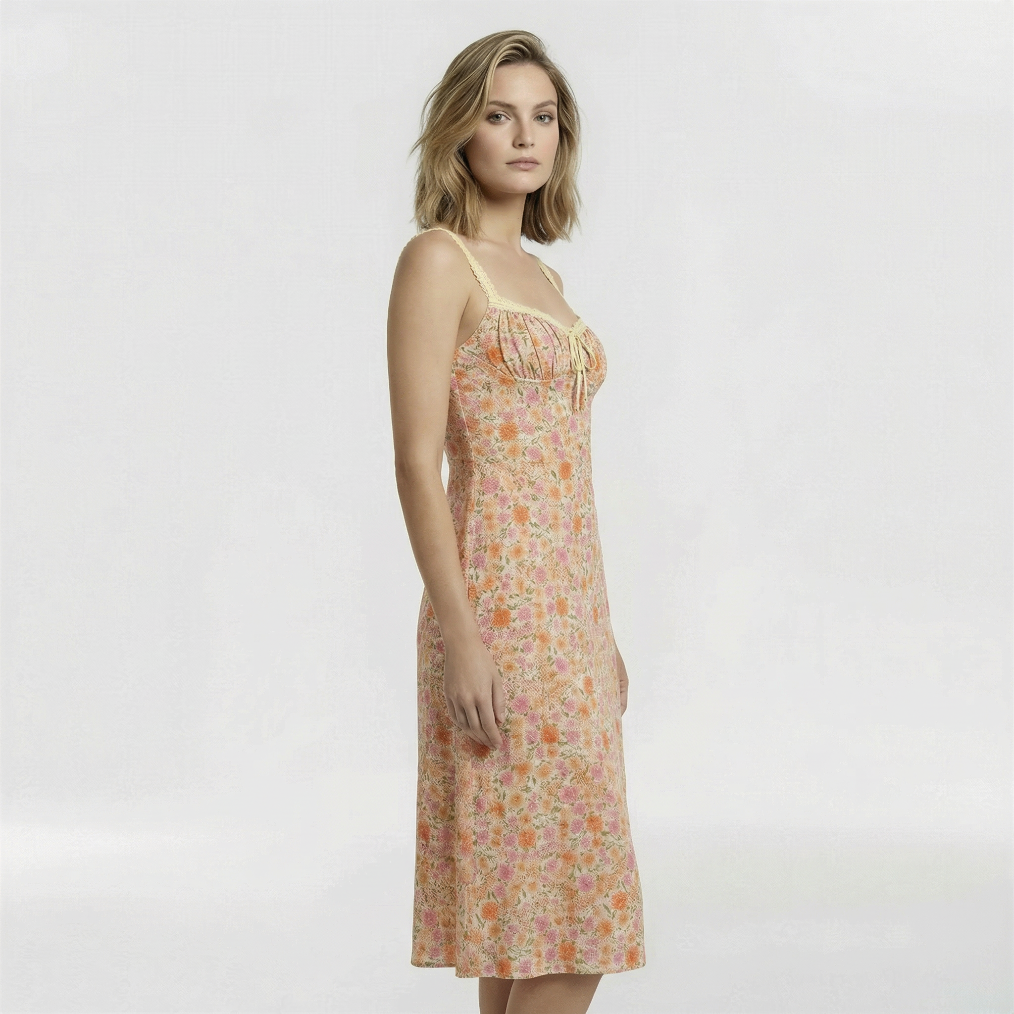 Women’s Floral Midi Dress Sleeveless Lightweight Summer Wear